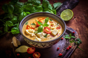 Klassisk thai suppe med kylling (Tom kha gai)